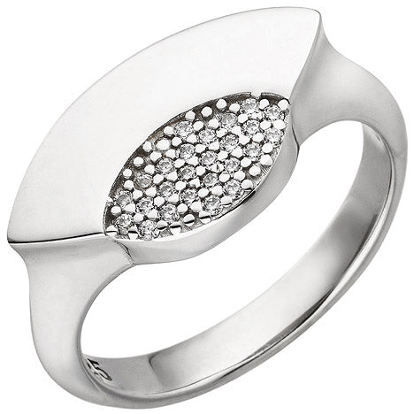 Damen Ring 925 Sterling Silber 25 Zirkonia Silberring