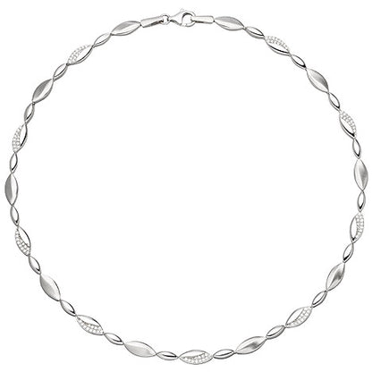 Collier Halskette 925 Silber 108 Zirkonia 45 cm Kette Silberkette