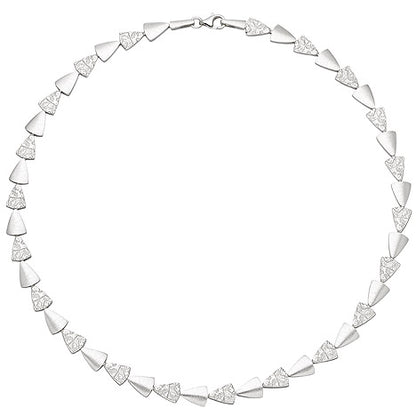Collier Halskette 925 Sterling Silber gehämmert 45 cm Kette Silberkette