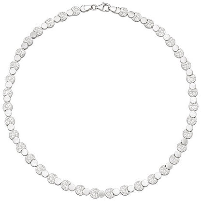 Collier Halskette 925 Sterling Silber gehämmert 45 cm Kette Silberkette