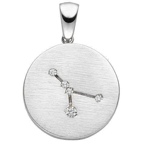 Anhänger Sternzeichen Krebs 925 Sterling Silber matt 5 Zirkonia Silberanhäng