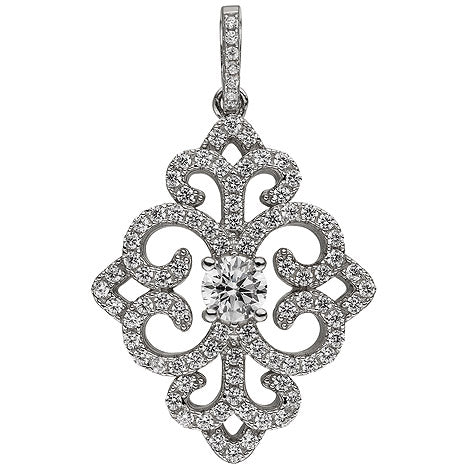 Anhänger 925 Sterling Silber 89 Zirkonia Silberanhänger