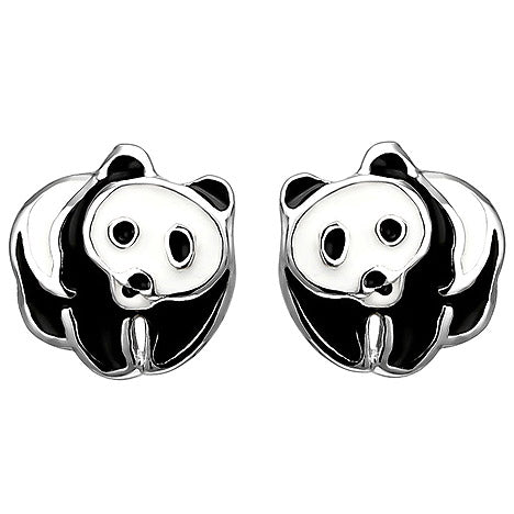 Kinder Ohrstecker Panda 925 Sterling Silber Ohrringe Silberohrringe
