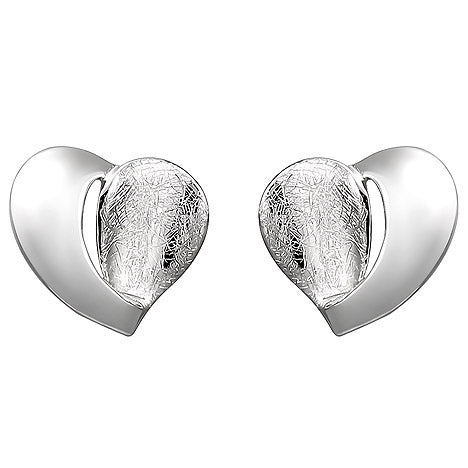 Ohrstecker Herz 925 Sterling Silber eismatt Ohrringe Silberohrringe