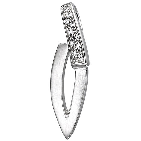 Anhänger 925 Sterling Silber matt 10 Zirkonia Silberanhänger