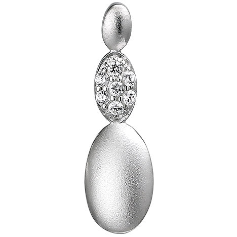 Anhänger 925 Sterling Silber matt 7 Zirkonia Silberanhänger