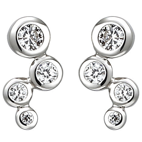 Ohrstecker 925 Sterling Silber 8 Zirkonia Ohrringe Silberohrringe