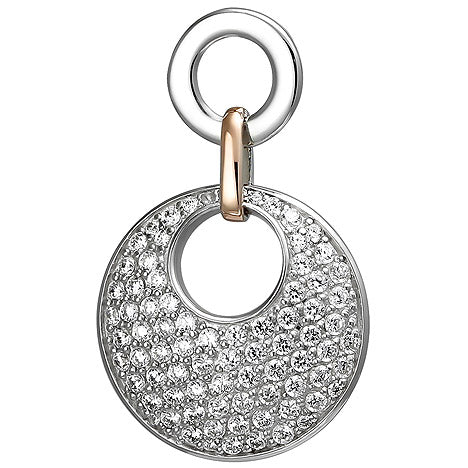 Anhänger 925 Sterling Silber bicolor vergoldet 80 Zirkonia Silberanhänger