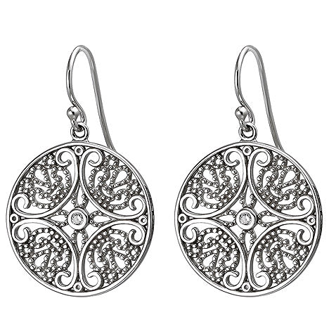 Ohrhänger 925 Sterling Silber 2 Zirkonia Ohrringe Silberohrringe