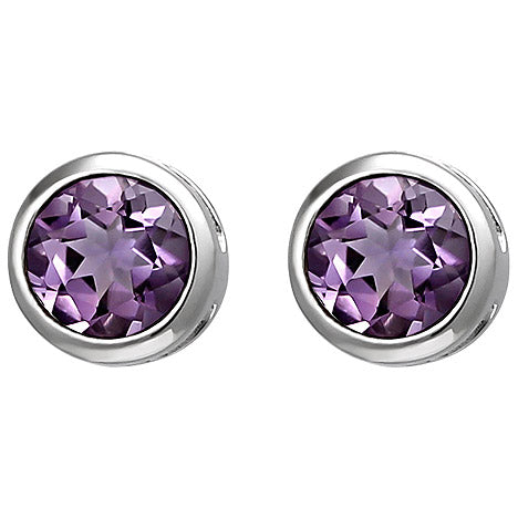 Ohrstecker 925 Sterling Silber 2 Amethyste lila violett Ohrringe