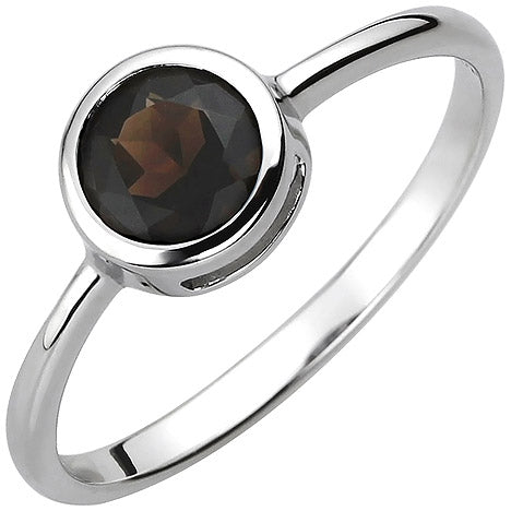 Damen Ring 925 Sterling Silber 1 Rauchquarz Silberring