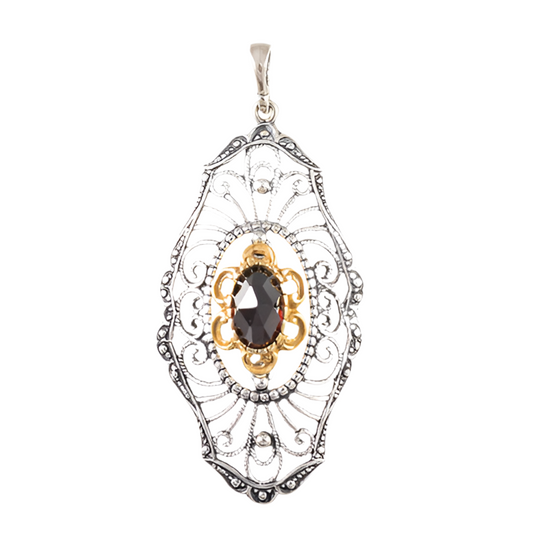 Anhänger 925 Silber Trachtenschmuck Granat