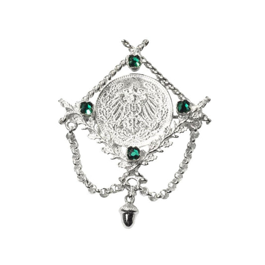 Brosche 925 Silber Trachtenschmuck Mark grün