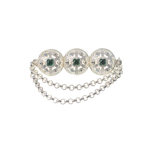 Brosche Tracht 835 Silber grün