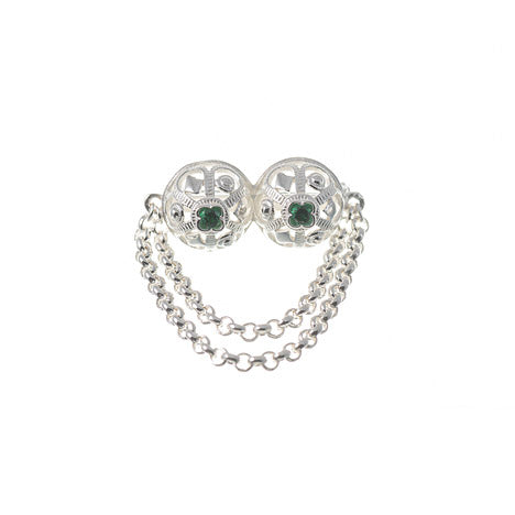 Brosche Tracht 835 Silber grün