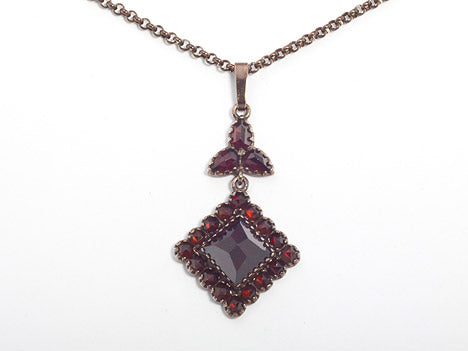 Collier Kette mit Anhänger Granat 925