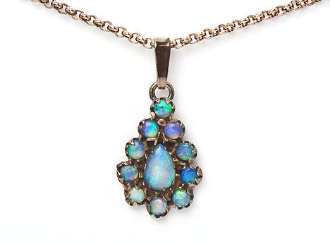 Collier Kette mit Anhänger Opal 925