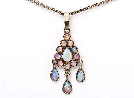 Collier Kette mit Anhänger Opal 925