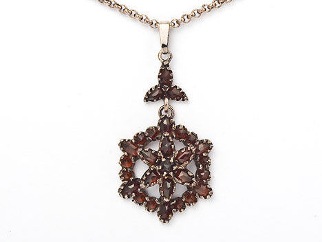 Collier Kette mit Anhänger Granat 925