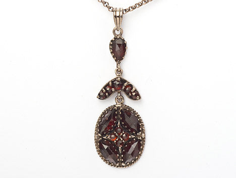 Collier Kette mit Anhänger Granat 925
