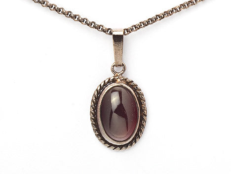 Collier Kette mit Anhänger Granat 925