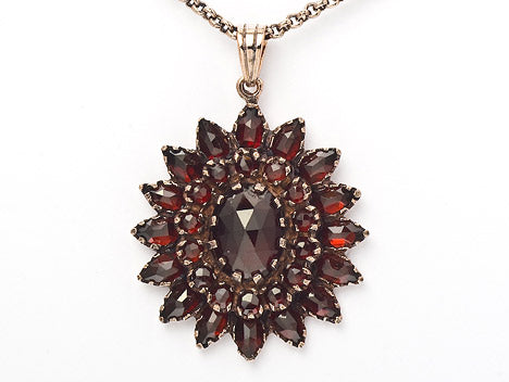 Collier Kette mit Anhänger Granat 925