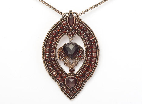 Collier Kette mit Anhänger Granat 925