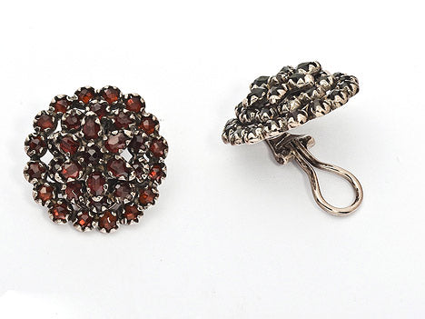 Ohrclip Granat 925