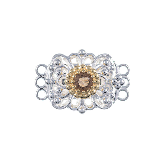 Schließe für Kropfkette 925 Silber Trachtenschmuck cognac