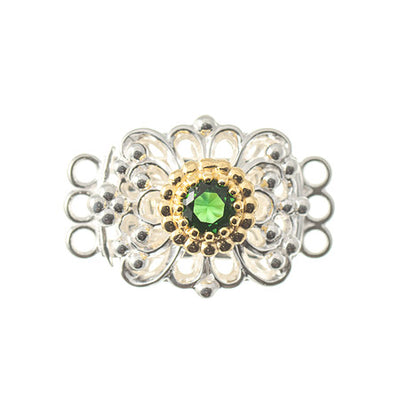 Schließe für Kropfkette 925 Silber Trachtenschmuck grün