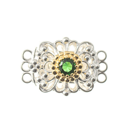 Schließe für Kropfkette 925 Silber Trachtenschmuck grün