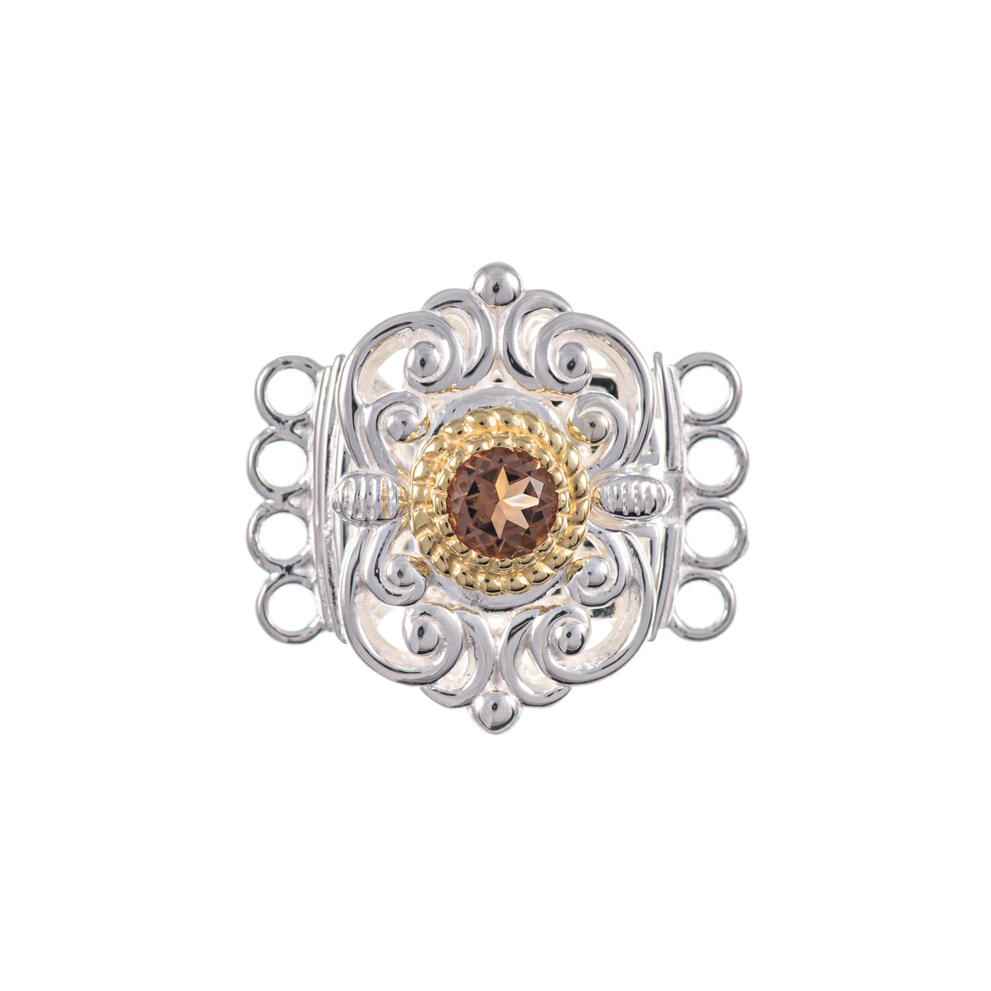 Schließe für Kropfkette 925 Silber Trachtenschmuck cognac