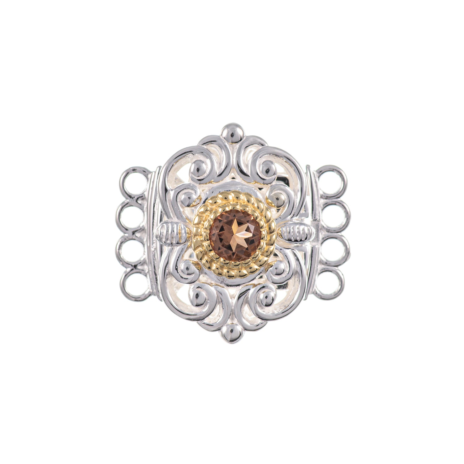Schließe für Kropfkette 925 Silber Trachtenschmuck cognac