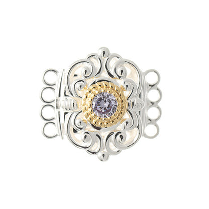 Schließe für Kropfkette 925 Silber Trachtenschmuck flieder