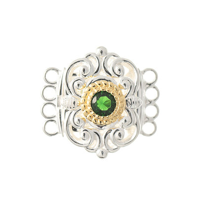 Schließe für Kropfkette 925 Silber Trachtenschmuck grün