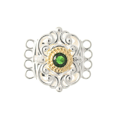 Schließe für Kropfkette 925 Silber Trachtenschmuck grün