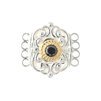 Schließe für Kropfkette 925 Silber Trachtenschmuck schwarz