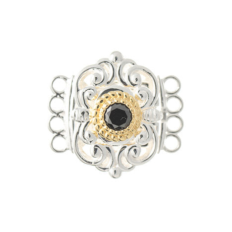 Schließe für Kropfkette 925 Silber Trachtenschmuck schwarz
