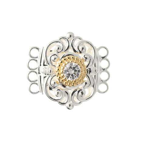 Schließe für Kropfkette 925 Silber Trachtenschmuck weiss