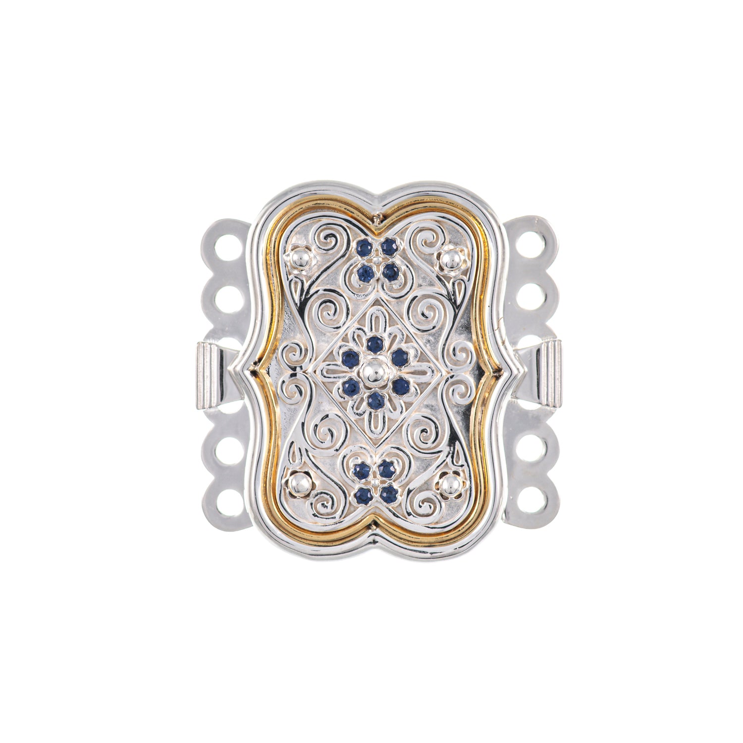 Schliesse Tracht 925 Silber blau