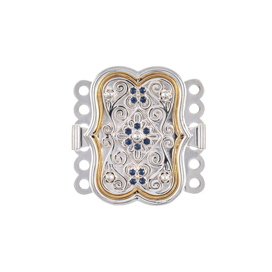 Schliesse Tracht 925 Silber blau