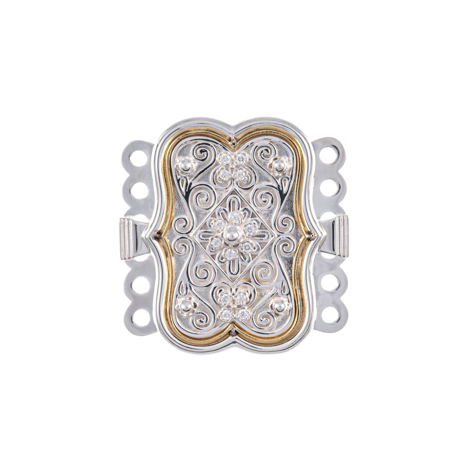 Schliesse Tracht 925 Silber weiss