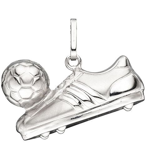 SIGO Anhänger Fußball Fußballschuh mit Ball 925 Sterling Silber mattiert SIGO Anhänger Fußball Fußballschuh mit Ball 925 Sterling Silber mattiert